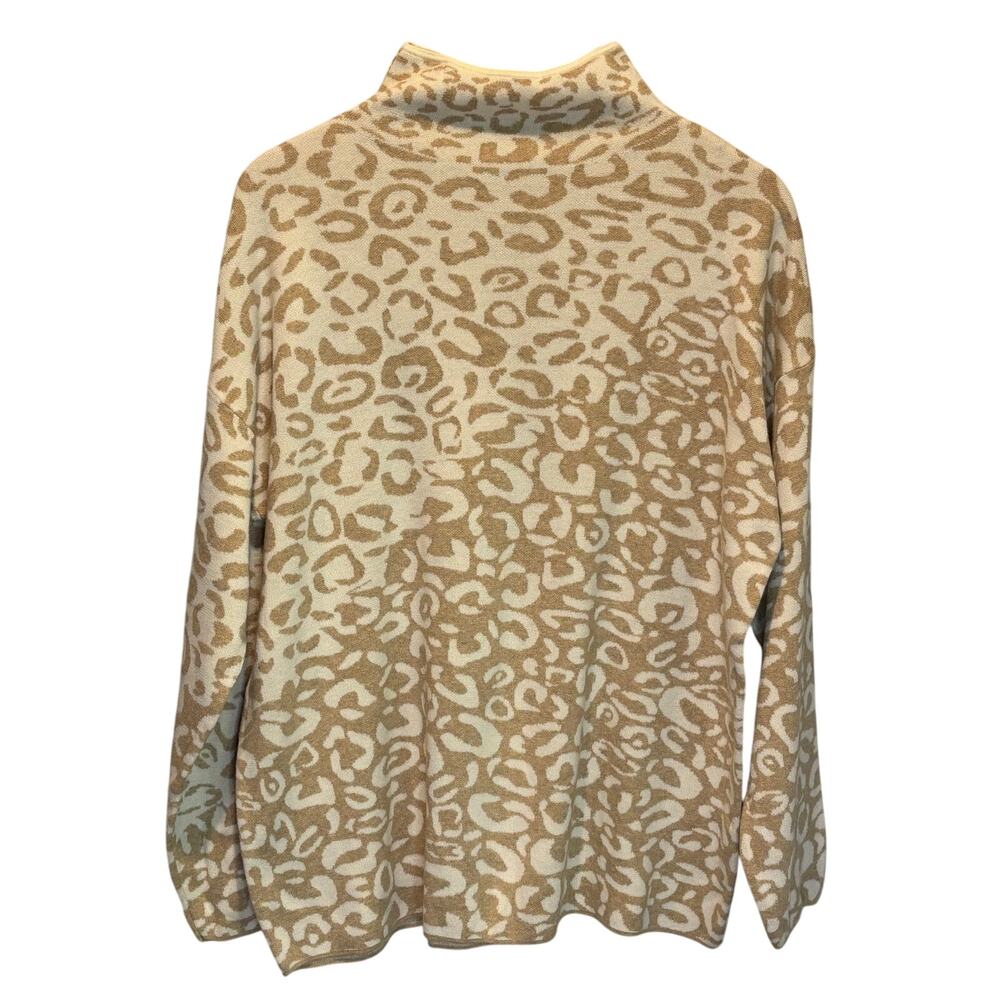 J. McLaughlin Animal Print Funnel Neck Sweater - size XL